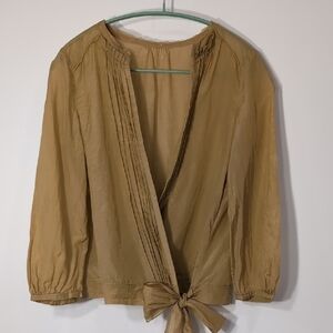 TOMORROWLAND Collection | 100% Silk And Cotton Mustard Yellow Wrap Blouse Size S